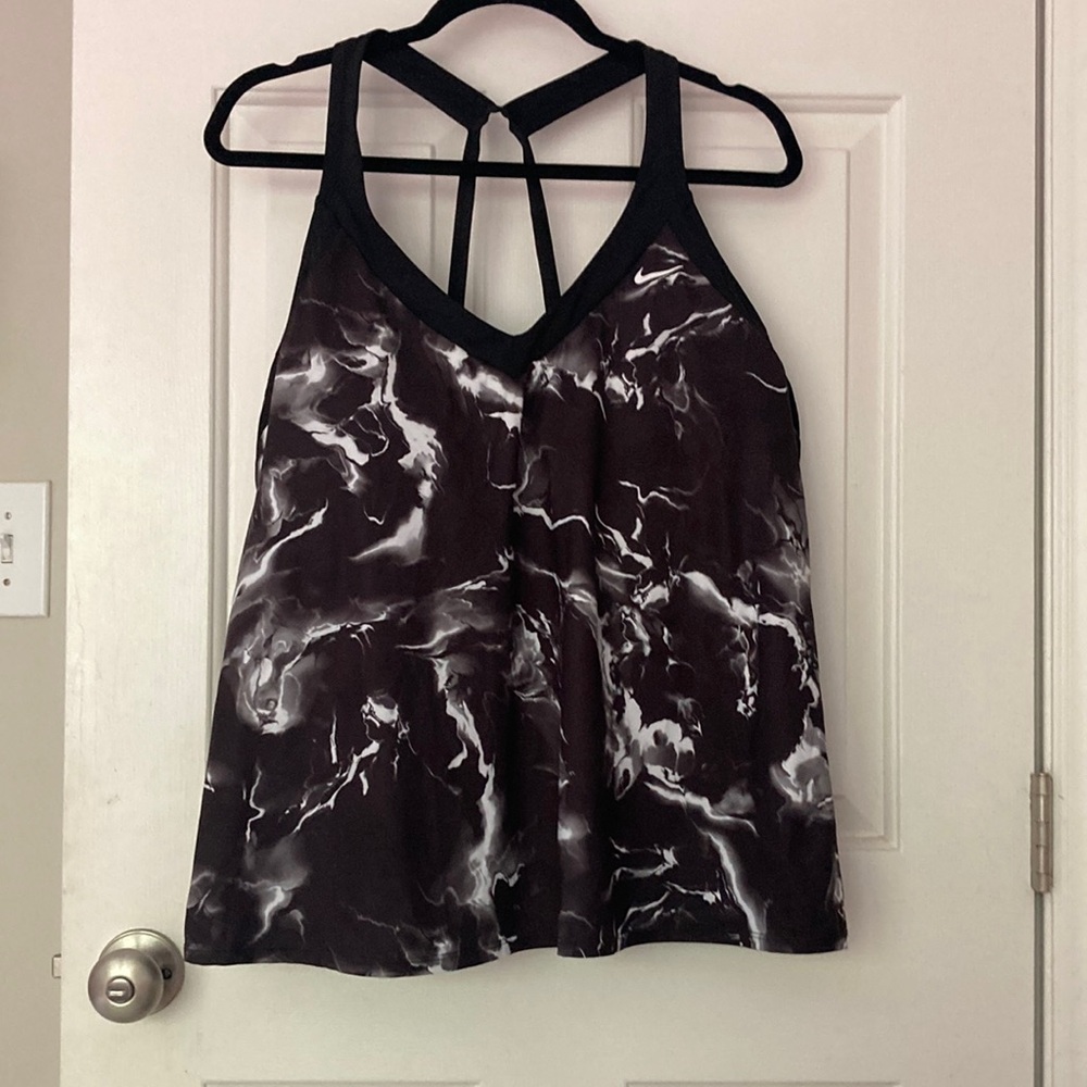 Nike Tankini Swim Top Black & White